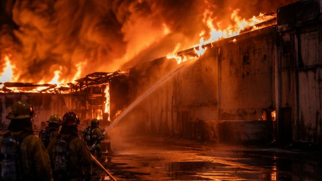 L.A. Firefighters Struggle to Control Prolonged Blaze at Cold Storage Facility