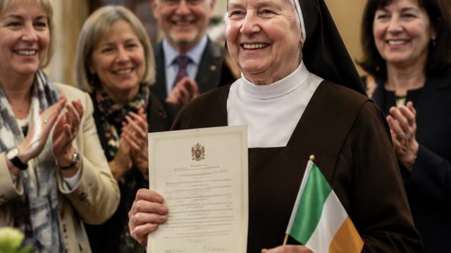 Local Nun Celebrates New Irish Citizenship in Heartwarming Ceremony